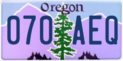 OR license plate 070AEQ