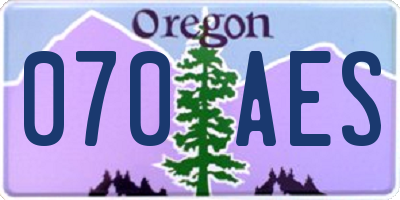OR license plate 070AES