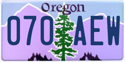 OR license plate 070AEW