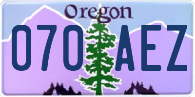 OR license plate 070AEZ