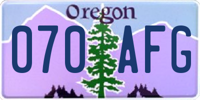 OR license plate 070AFG