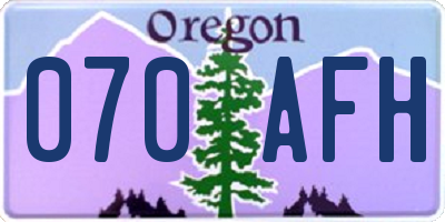 OR license plate 070AFH