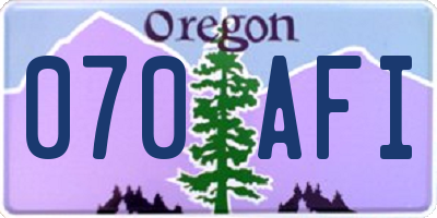 OR license plate 070AFI