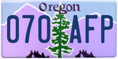 OR license plate 070AFP