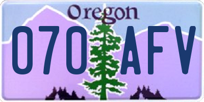 OR license plate 070AFV