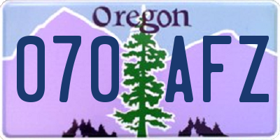 OR license plate 070AFZ
