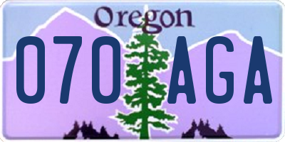 OR license plate 070AGA