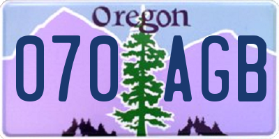 OR license plate 070AGB