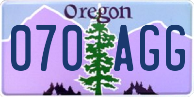 OR license plate 070AGG