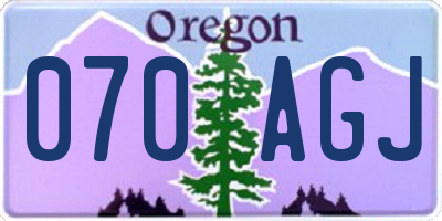 OR license plate 070AGJ