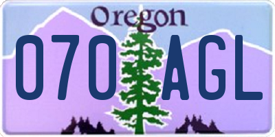 OR license plate 070AGL