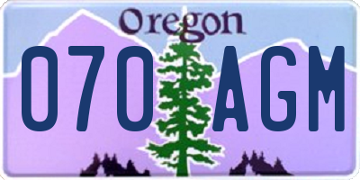 OR license plate 070AGM