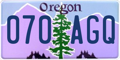 OR license plate 070AGQ