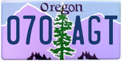 OR license plate 070AGT