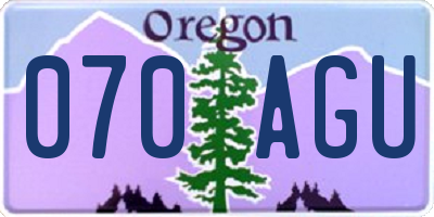 OR license plate 070AGU