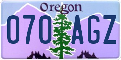 OR license plate 070AGZ