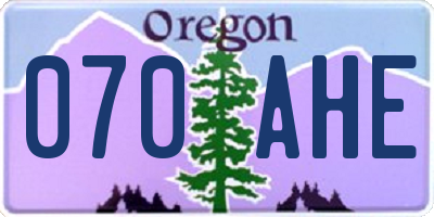 OR license plate 070AHE
