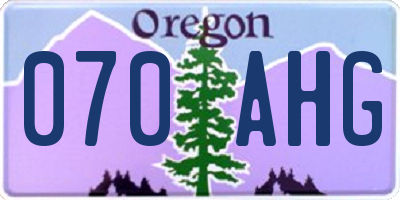 OR license plate 070AHG