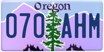 OR license plate 070AHM