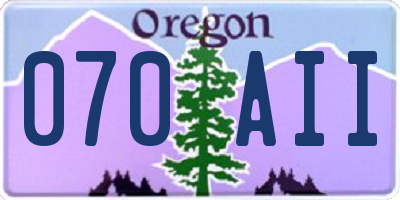 OR license plate 070AII