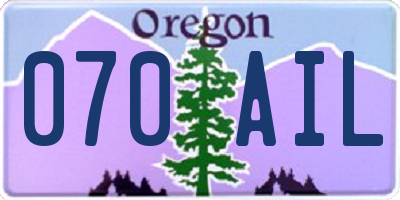 OR license plate 070AIL