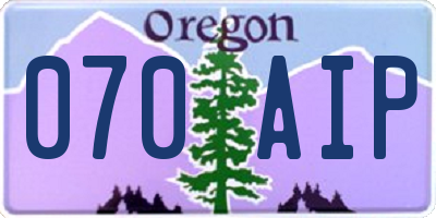 OR license plate 070AIP