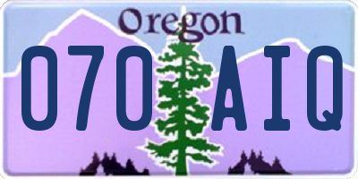 OR license plate 070AIQ