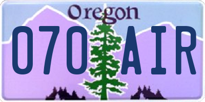 OR license plate 070AIR