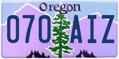 OR license plate 070AIZ