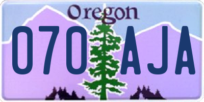 OR license plate 070AJA