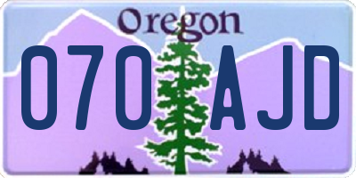 OR license plate 070AJD