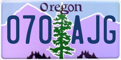 OR license plate 070AJG