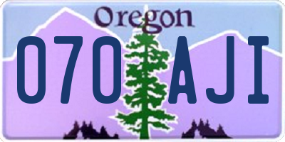 OR license plate 070AJI
