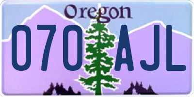 OR license plate 070AJL