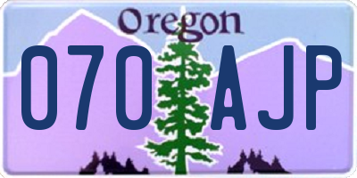 OR license plate 070AJP