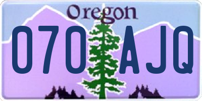 OR license plate 070AJQ