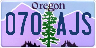 OR license plate 070AJS