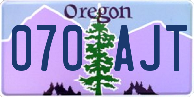 OR license plate 070AJT