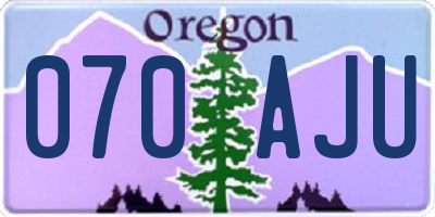 OR license plate 070AJU