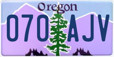 OR license plate 070AJV