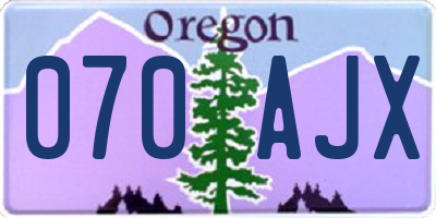 OR license plate 070AJX