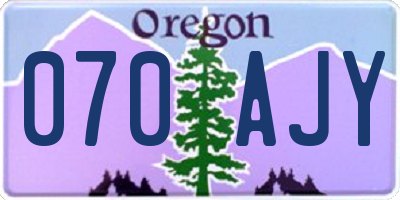 OR license plate 070AJY