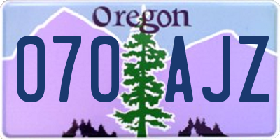 OR license plate 070AJZ