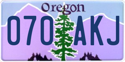 OR license plate 070AKJ