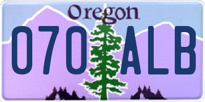 OR license plate 070ALB