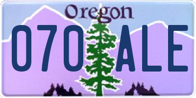 OR license plate 070ALE
