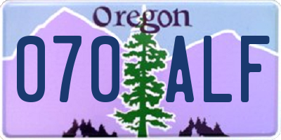 OR license plate 070ALF