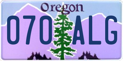 OR license plate 070ALG