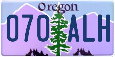 OR license plate 070ALH