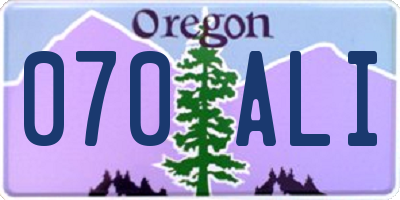 OR license plate 070ALI